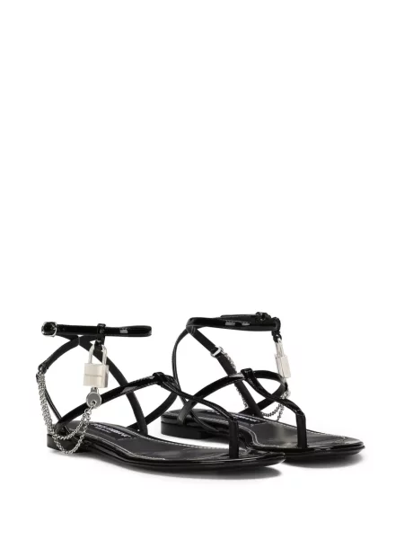 Sandale Dolce & Gabbana din piele fără toc negru