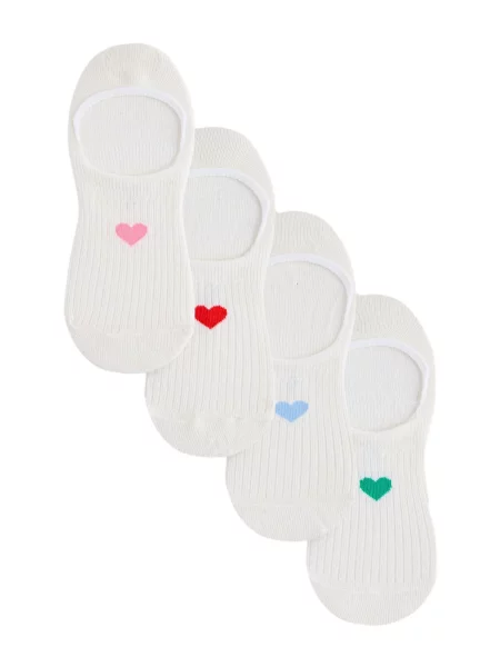 Next Șosete joase Heart albastru deschis / roz pal / roșu alb