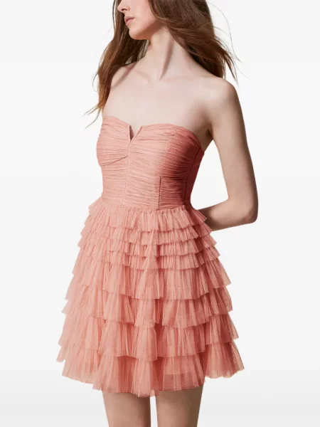 Rochie mini Twinset din tul de costum roz