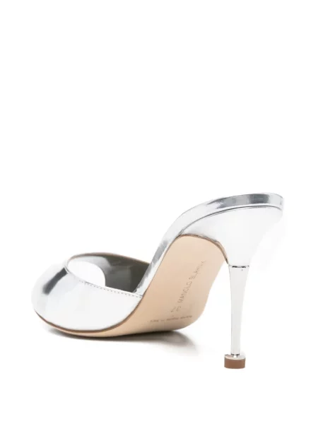 Pantofi cu toc Manolo Blahnik argintiu