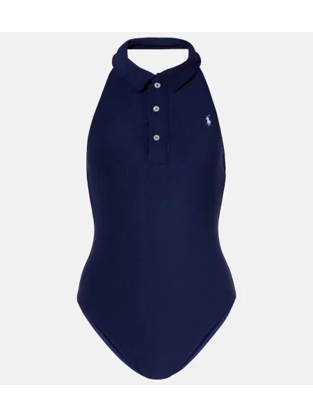 Body Polo Ralph Lauren cu gât halter albastru