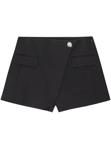 Pantaloni scurți Ganni drapate negru