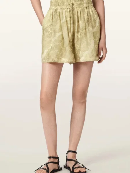AllSaints pantaloni scurți pentru femei cu lyocell ISLA galben