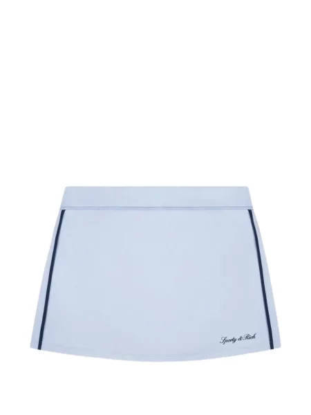 Fusta mini Sporty & Rich cu dungi cu imagine albastru