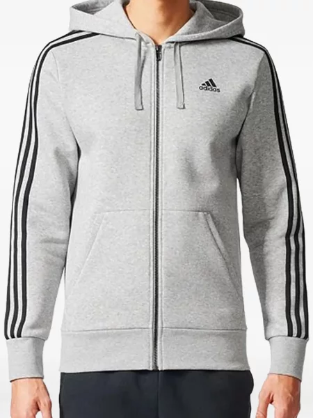 Tricou Adidas alergare din fleece streetstyle gri