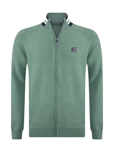 Jacey Quinn Geacă tricotată bleumarin / verde alb