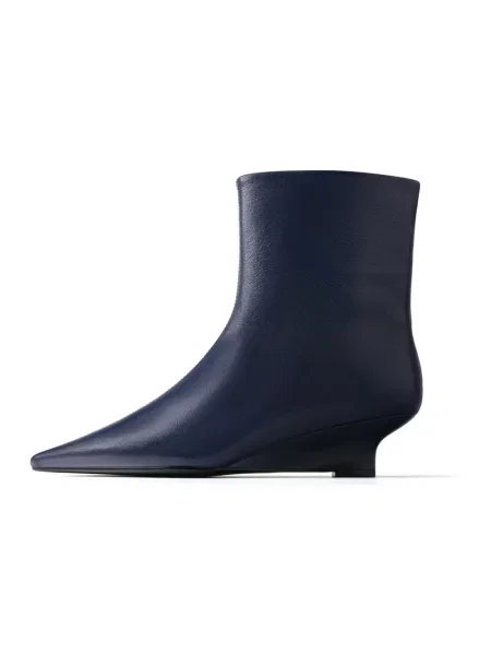 Buty do kostki L37 skórzane niebieskie