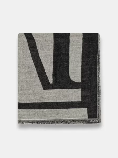 Шарф з додаванням вовни Marc O'Polo візерунок синій