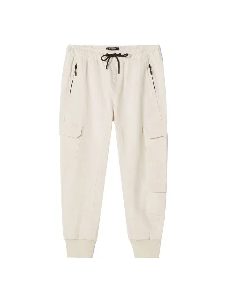 Bershka Pantaloni eleganți negru / murdar alb