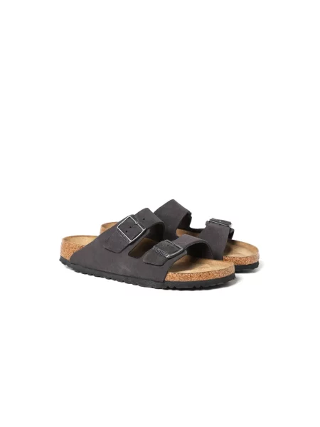 Klapki Birkenstock skórzane szare