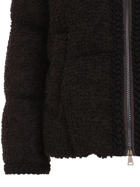 Geacă cu puf Moncler cu glugă maro