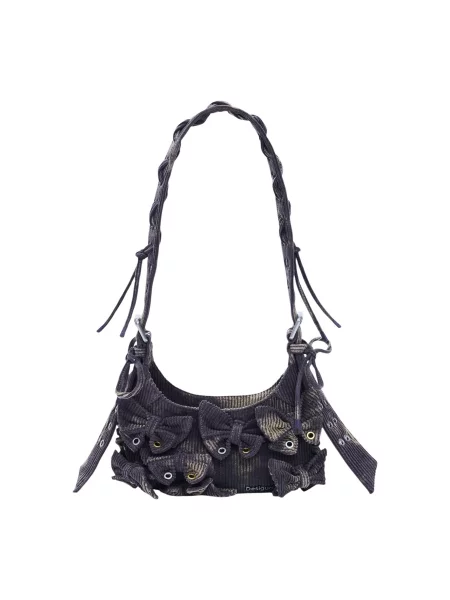 Manšestrová kabelka Desigual černá