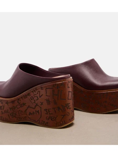 Pantofi cu toc Chloé din piele
