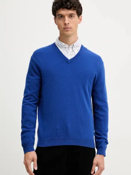 United Colors of Benetton sweter wełniany niebieski