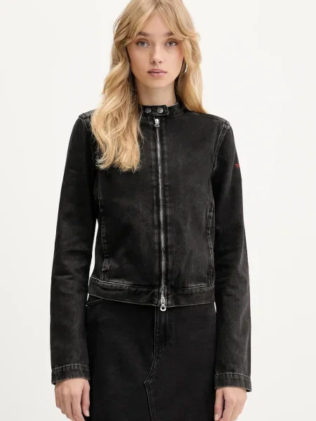 Diesel geacă jeans DE-MORNIN JACKET de tranziție negru