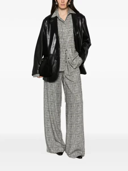 Cămașă Ermanno Scervino cu paiete cu model herringbone negru