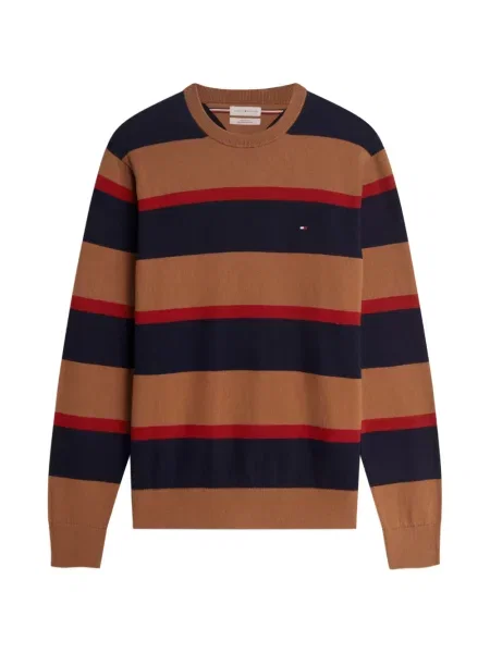Pulover Tommy Hilfiger cu decolteu rotund albastru