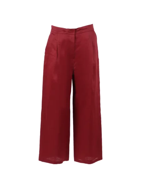 Pantaloni palazzo Max Mara plisat cu picior lat roșu
