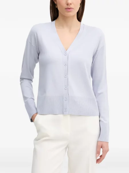 Cardigan Sisley cu decolteu în V albastru