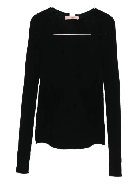 Pulover Twinset cu decolteu în V negru