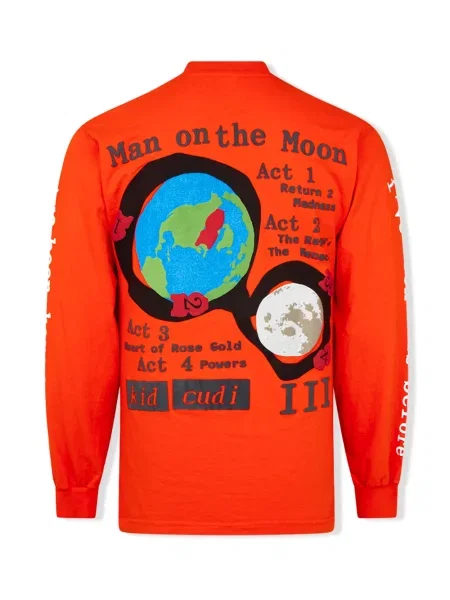 Ilgas marškinėliai Kid Cudi oranžinė