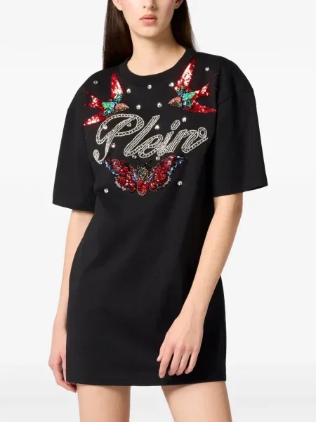 Κοστούμι μίνι μίνι φόρεμα Philipp Plein μαύρο