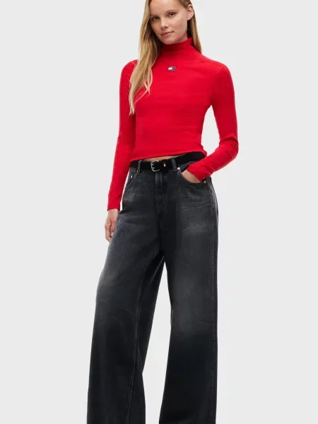 Лонгслив Tommy Jeans красный