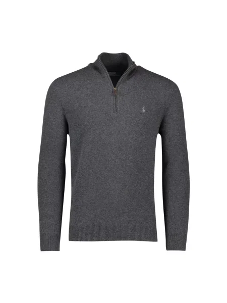 Kardigan Ralph Lauren wełniany ze stójką szary