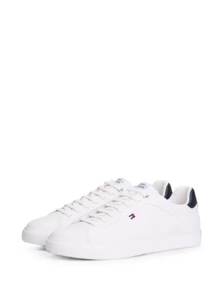 Fűzős csipkés sneaker Tommy Hilfiger autogrammal fehér