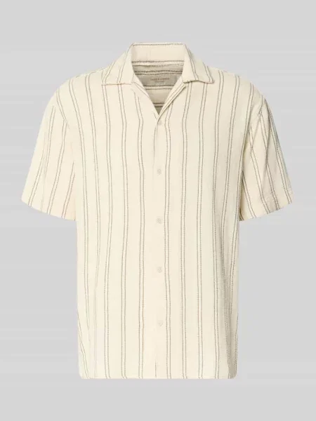 Koszula casualowa o kroju regular fit z fakturowanym wzorem model COBA' Jack & Jones beżowa