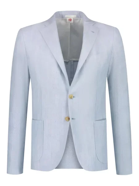 Sacou Borrelli cu model herringbone albastru