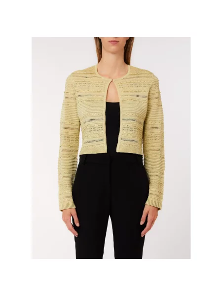 Kardigan Liu Jo ażurowy żółty