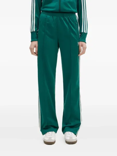 Pantaloni palazzo Adidas cu dungi plisat cu imagine albastru
