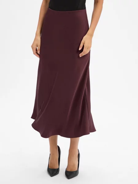 Marie Lund spódnica midi Kobiety jednolity S czerwony