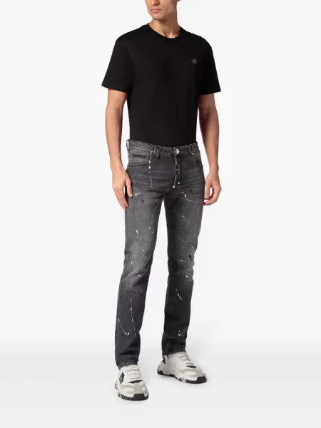 Džíny Philipp Plein s nízkým pasem šedé
