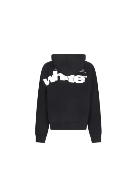 Bluza z kapturem Off-white z kapturem z dżerseju biała