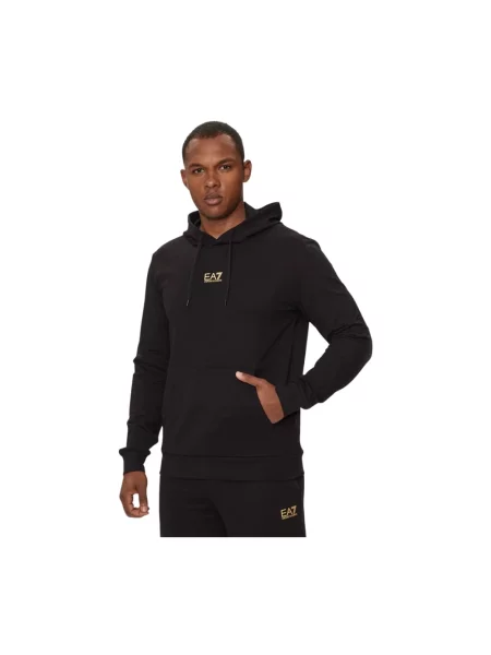 Emporio Armani bluza z kapturem gładka czarny