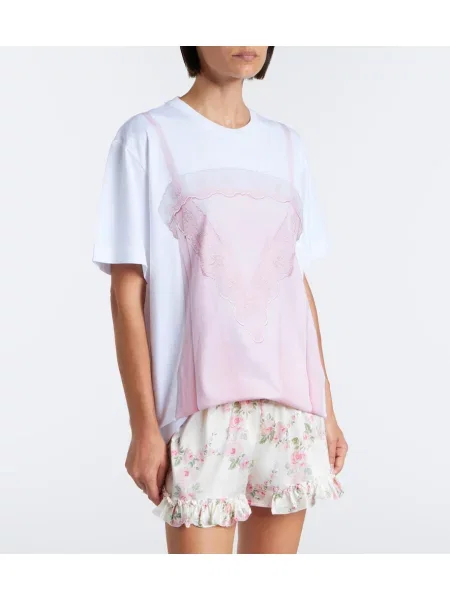 Tricou Simone Rocha din jerseu alb