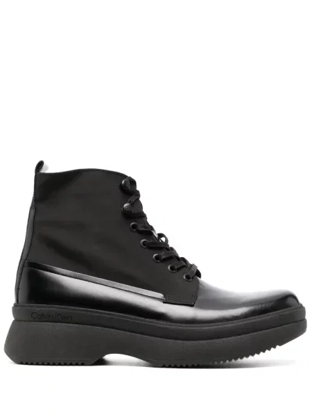 Botine Calvin Klein cu șireturi din piele negru