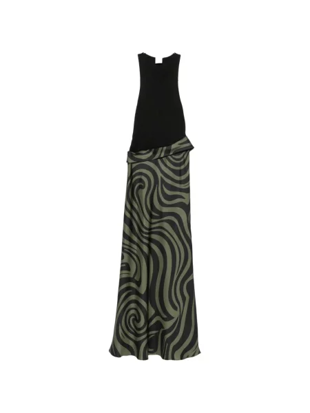 Rochie maxi Nanushka fără mâneci cu imagine verde