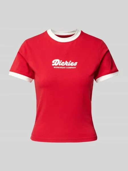 T-shirt z mieszanki bawełny model ‘LEWISTOWN’ Dickies czerwona