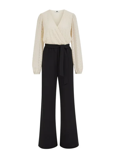 WE Fashion Salopeta bej negru