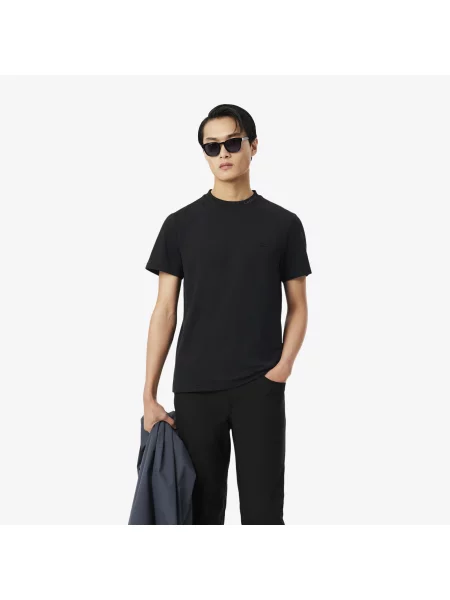 Lacoste Żakardowy T-Shirt Piké Z Logo Commuter czarny