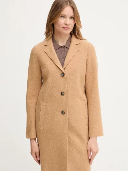 Вовняне пальто OUI коричневий