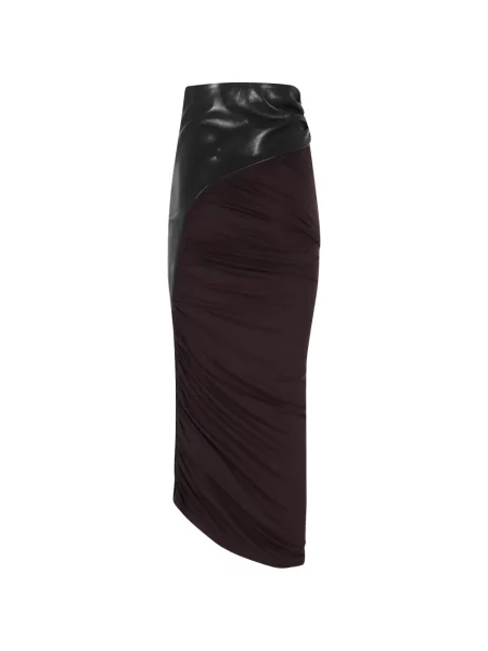 Fustă midi The Andamane cu volane maro