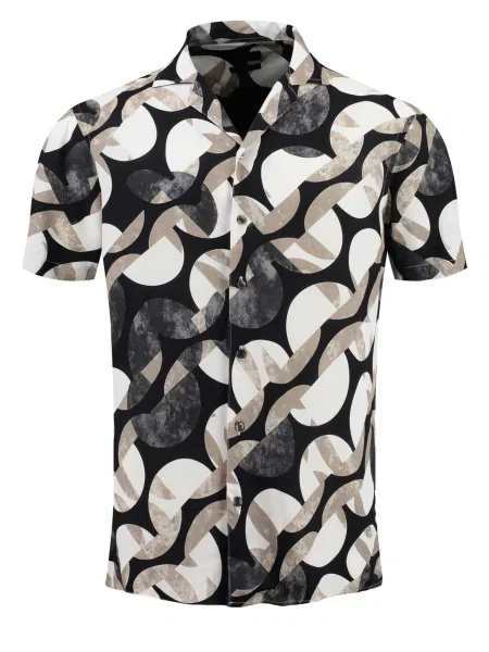 Key Largo Cămașă bej / gri / negru alb