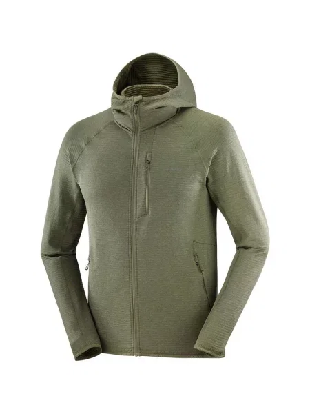 Polar z kapturem Salomon Essential Lightwarm Full Zip XXL zielony