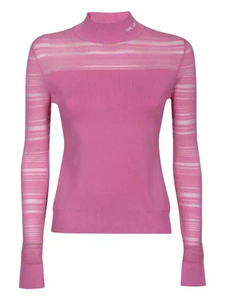 Пуловер Karl Lagerfeld бродиран розово