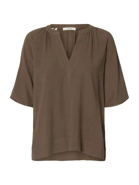 SELECTED Bluză SLFVIVA ciocolatiu