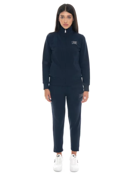 Dres Leone Apparel ze stójką i zamkiem na zimę prosty krój niebieski